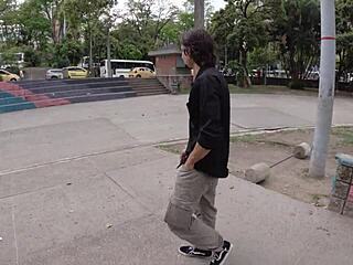 spotting a chubby colombian slut flashing on train for public squirt