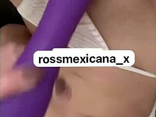 rossmexicana says watch me enjoy inserting this dildo so much i can't stop