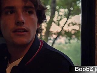 Fit perfect body blonde milf chases young college cock