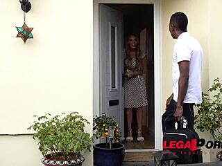 busty blonde stacey saran takes big black monster cock deep in her ass