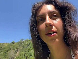 I stroll with sticky mess on my face across a crowded public beach