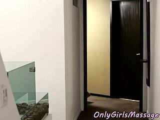 so this lesbian masseuse gets all into pussyrubbing and rimming her tanned babe client with fingering...