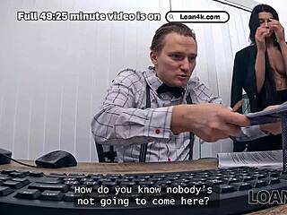 loan4k her t-shirt soaked wet so we did office massage turning into rough shaved pussy sex 😏