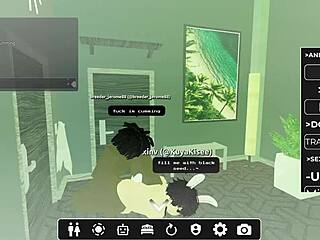 Fucked BBC slut hard in Roblox blacked session