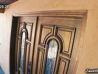 hot milf ella nova spreads her pussy for handsome neighbor nathan bronson to drill deeply