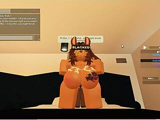 Roblox porn with blacked threesome anal and rough riding for big tits whore