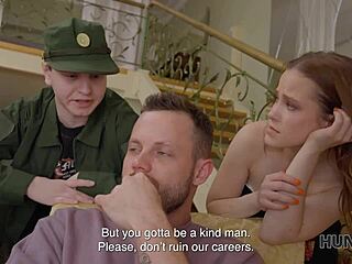 my sgt peckers honor guard shaves russian teen pussy for flexible military uniform sex