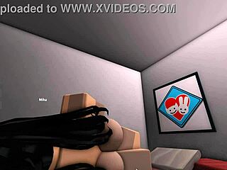 Intensely fucking my wife deep inside her big ass during wild roblox session