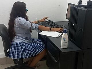 18-Year-Old Student in Computer Class Dressed Lightly Due to Warmth