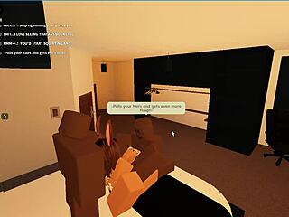 Roblox porn with blacked threesome anal and rough riding for big tits whore