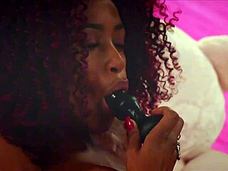 hot brunette brazilian babe from california masturbates her shaved pussy with dildo until orgasm