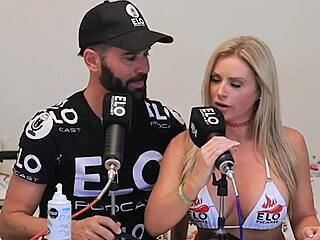 sexy huney baked melons fucks with elo podcast during interview.