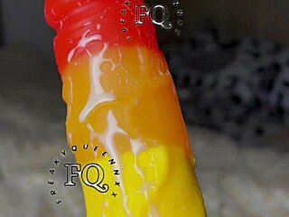 ebony girl with big breast vs rose toy and dildo masturbation in solo homemade action