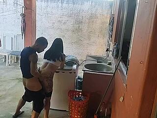 Wife Left And The Maid Couldn't Resist My Erect Cock!