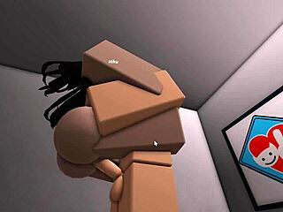 Intensely fucking my wife deep inside her big ass during wild roblox session