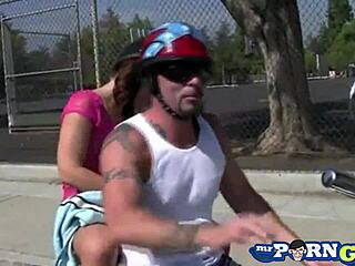 Biker Elizabeth Rides Double Penetration Rough In Group With Tattoos