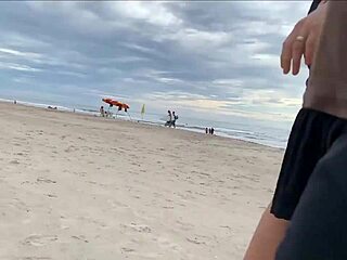 Public Beach Handjob And Cumshot From Milf With Big Tits Pov