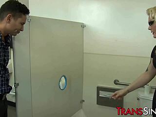 cute shemale isabella sorrenti sucks big cock at gloryhole in hardcore anal riding.