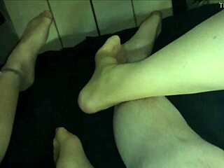 Bold milf and me in pantyhose nylon for fetish foot play