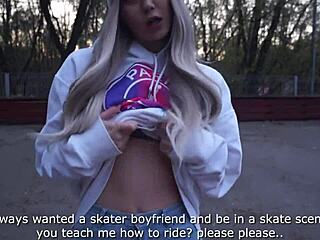 Met Hot Teen On Street And Fucked Her Good With Blowjob And Hot Sex. Blonde Girlfriend Takes Big Cock Creampie In Shaved Pussy Outdoors.