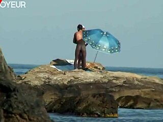 Blonde milf rides cowgirl on beach. Passionate hardcore sex follows nude photoshoot.