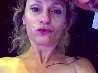 Blonde Brazilian milf AlineMilf gets huge cum in mouth during orgasmic liquid lunch update. She moans in ecstasy from intense pleasure in the 2025 video clip.