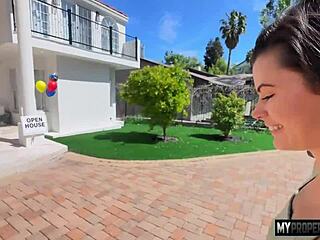 realtor slimthick vic flirts hard at work bent over in doggystyle with cumshot passion