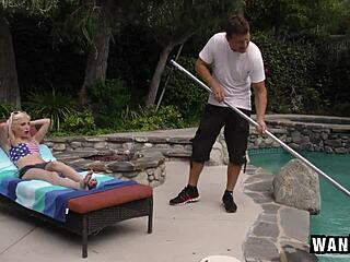 skinny blonde teen 18+ rides a big pole but craves even more intensity