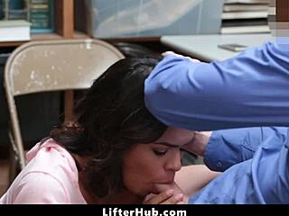 hey, the security guard caught the shoplifter teen brunette in the back office and struck a deal for domination hardcore fucking in cowgirl and doggystyle