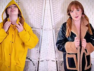 Bold fetish collection features redhead in vintage leather gloves, latex outfits, rubber dresses, and high heels for intense sessions