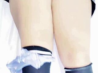 Latina teen moans while getting fucked in her miniskirt.