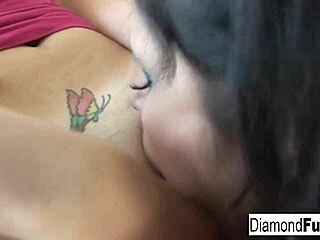 Diamond Kitty Fucks Brunette Latina Pornstar Mystique With Big Tits Lesbian Action In Bed