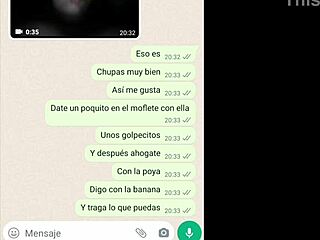 Girlfriend chats with friend on phone during web chat session involving Latina themes in part three of the series.