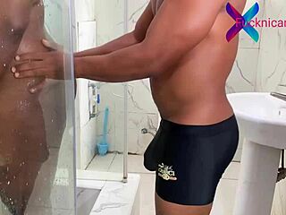 i always catch my stepdad watching me shower so i let him fuck my big ass doggystyle this time. i squirt hard for him with loud moans in wet pov action full on red sheer