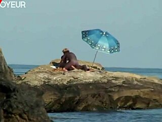 Blonde milf rides cowgirl on beach. Passionate hardcore sex follows nude photoshoot.