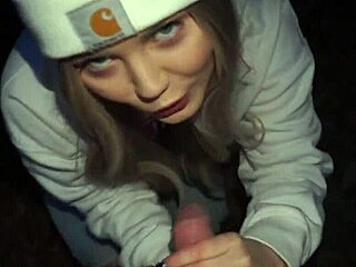 Met Hot Teen On Street And Fucked Her Good With Blowjob And Hot Sex. Blonde Girlfriend Takes Big Cock Creampie In Shaved Pussy Outdoors.