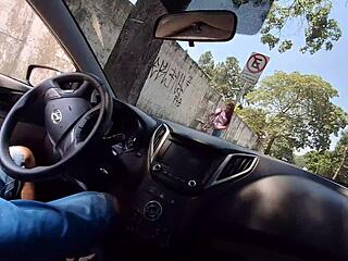 Hey, I pulled out my dick and showed it to the redhead while asking for directions.