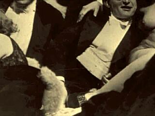 What a glimpse of stocking in those olden days! Hairy pussy gets fucked in vintage scene.