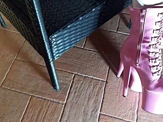 Preview shows beautiful long legs in pantyhose and high heels