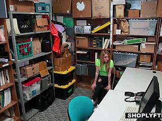 Horny thick blonde teen shoplifter Alexa Raye seduces officer