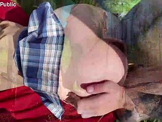 redhead angie elif gets her ass destroyed in public outdoor action