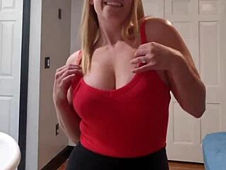 housewife teases with slow striptease to rhythmic music