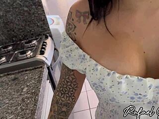 Why did my wife leave me alone with the hot maid who fucked me in our apartment kitchen?