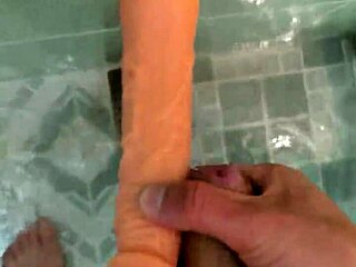 Why Does Froting My Huge Cock Against Yours Feel So Intense in Bathroom Solo Play