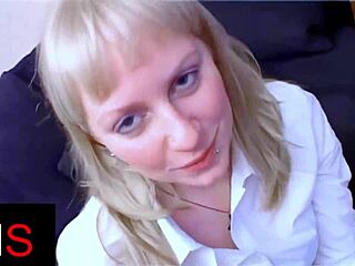 Blonde Milf With Blue Eyes Gets Anal Fingering And Cowgirl Riding Before Cumshot On Belly