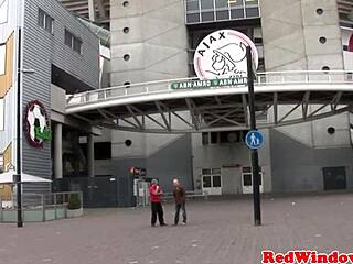 oh god, watch this tattooed goth hooker blow that amsterdam tourist's cock!