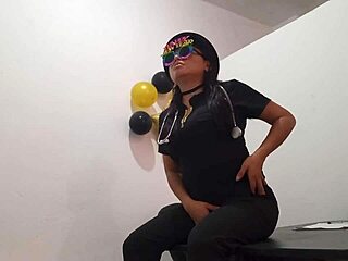 cute latina slut gets bored in office and uses butt plug for arousal at work