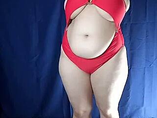 one piece swimsuit try on with big ass bikini and natural tits uncensored