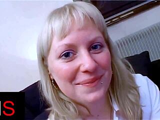 Blonde Milf With Blue Eyes Gets Anal Fingering And Cowgirl Riding Before Cumshot On Belly