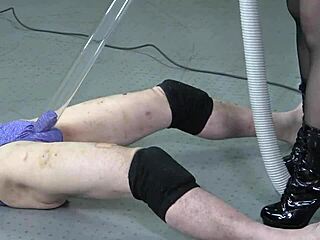 japanese femdom tomeki forces boots licking and balls vacuum cleaner torment
